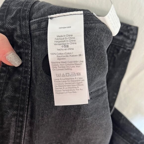 NWT Madewell High Waist Button Down Front Black Denim Skirt with Pockets, 33 - Picture 8 of 8